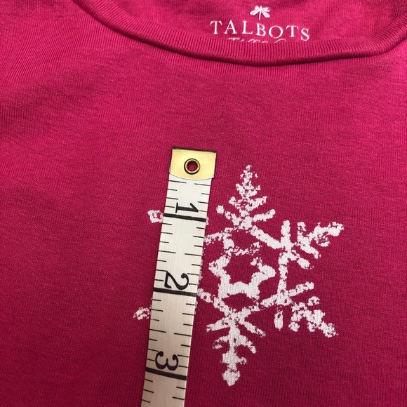 Fun Snowflake long sleeve tshirt fr Talbots in festive pink! - Picture 8 of 8